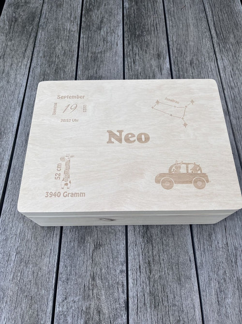 Erinnerungsbox mit Deckel zur Geburt, Hochzeit, etc.