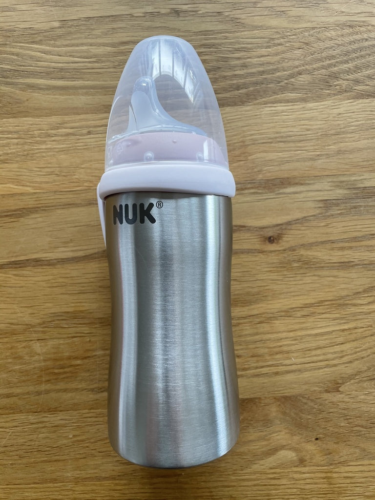 NUK Active Cup Edelstahl 215ml mit Trinktülle und Gravur